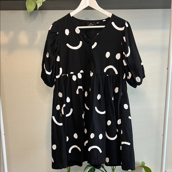 Lazy Oaf Dresses & Skirts - Lazy Oaf | NWOT | Happy Sad Black Mini Dress | size 4